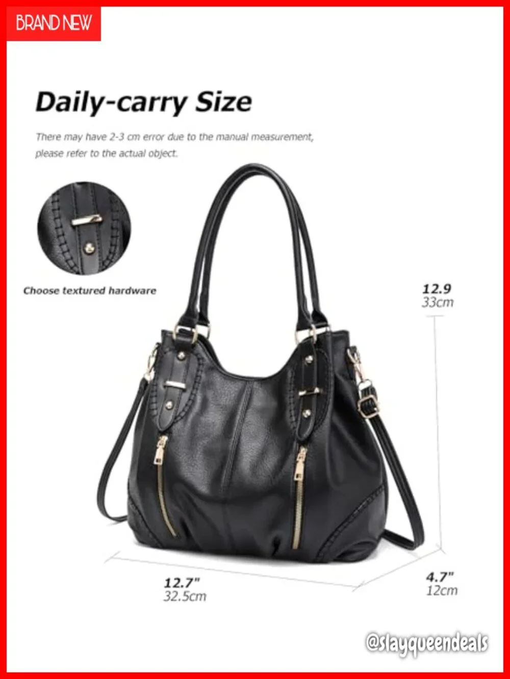 Vintage PU Leather Hobo Tote Bag Satchel Purse with Adjustable Strap Women